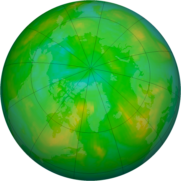 Arctic ozone map for 22 July 1981